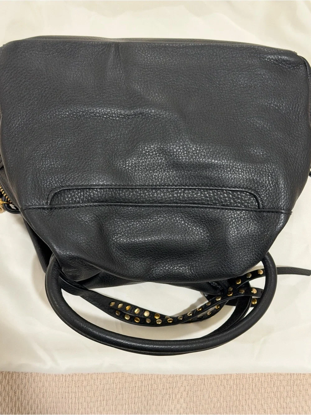 Joanna Maxham Pebbled Black Leather Bag